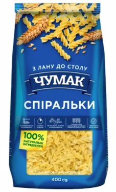 Вироби макаронні ЧУМАК Спіраль, 400 г